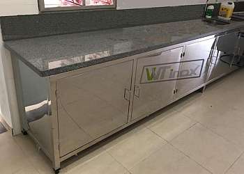 Gabinete de pia aço inox